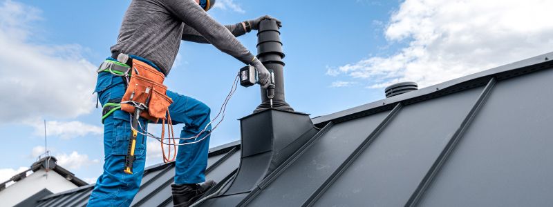 Schornstein wird angebracht